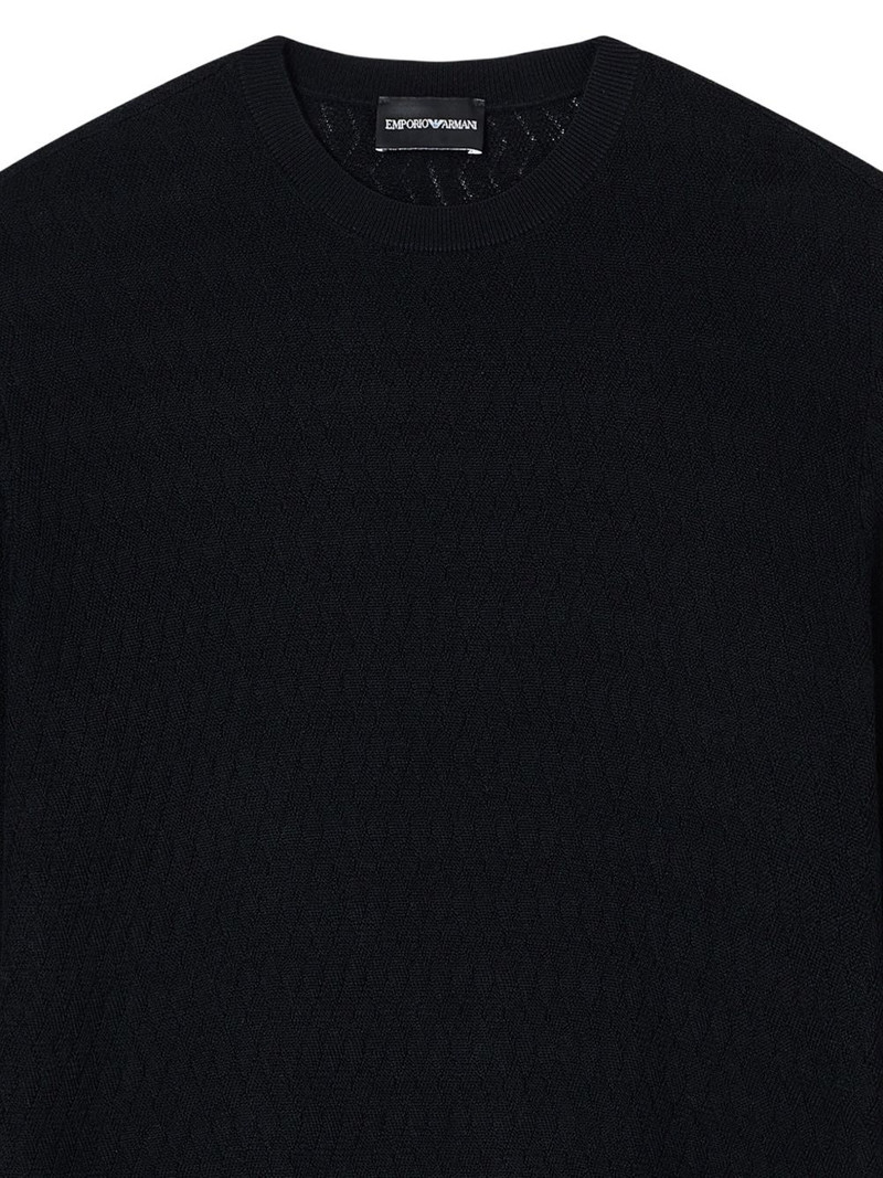 EMPORIO ARMANI textured crew-neck sweater outlook