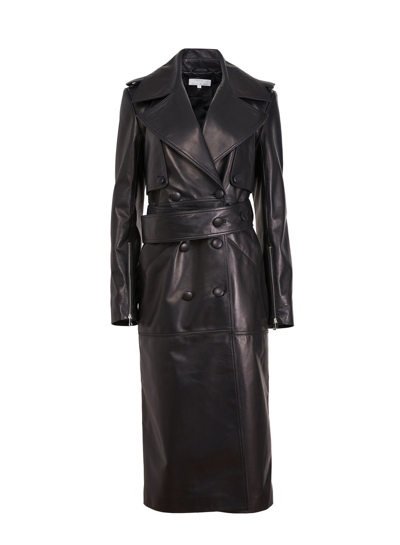 Moto Leather Trench Coat 1