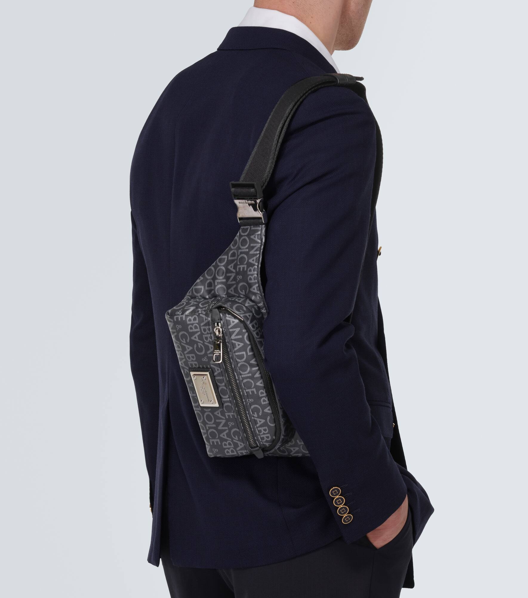 Small logo jacquard belt bag - 3
