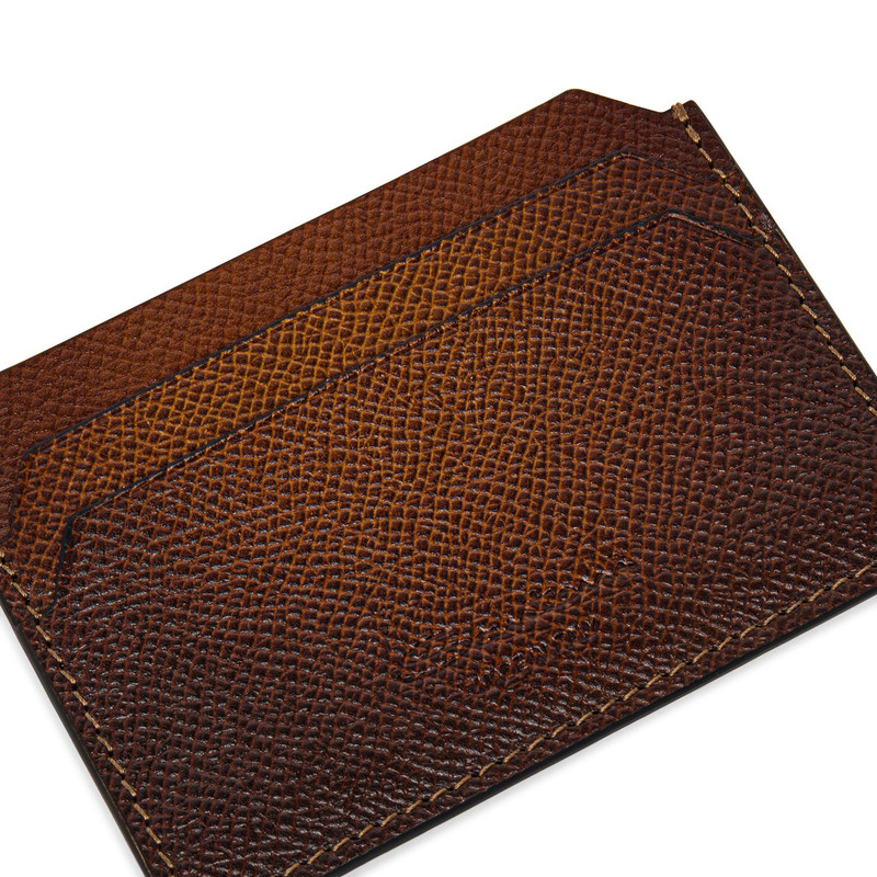 Brown saffiano leather credit card holder 4