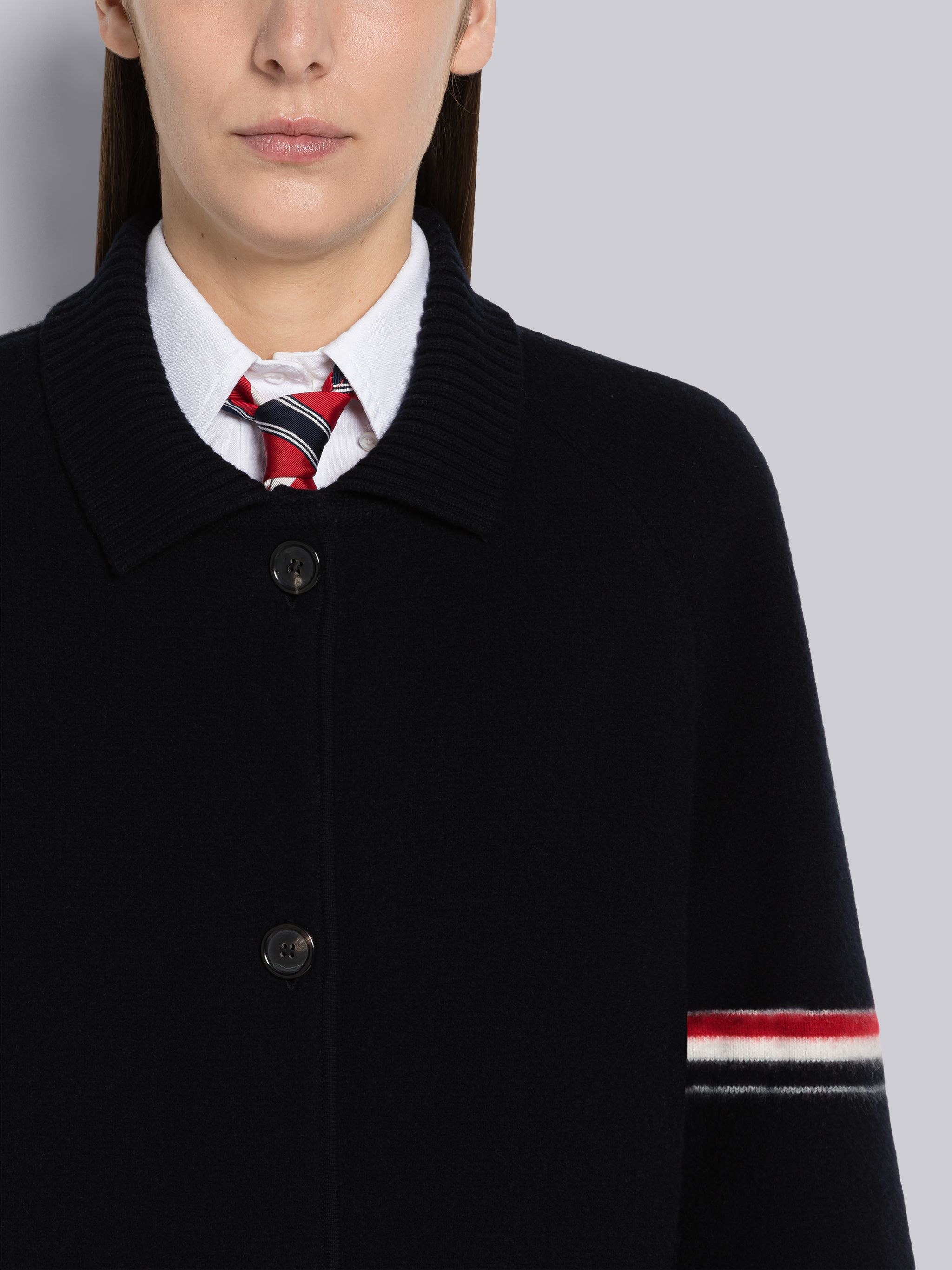 Milano Boiled Wool Cropped Armband Car Coat - 5