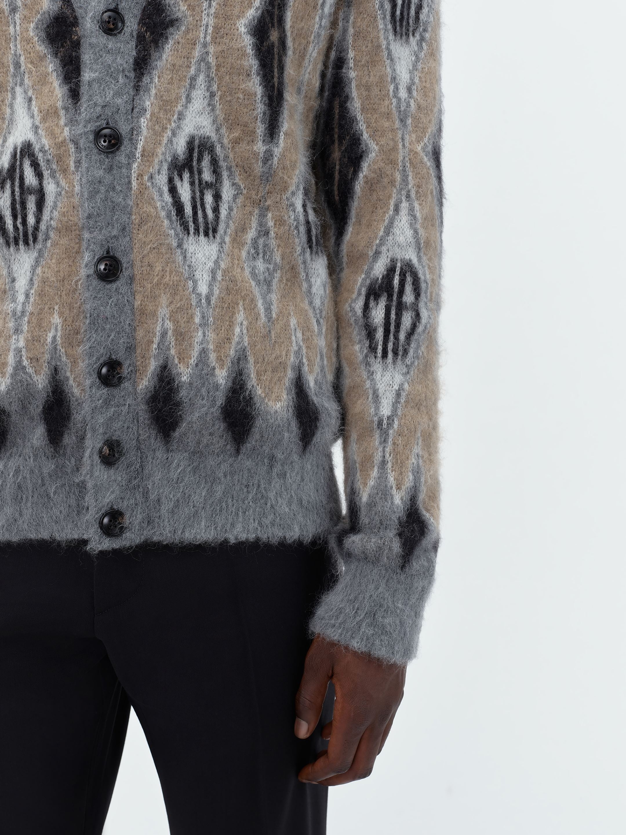 ARGYLE MOHAIR CARDIGAN - 6