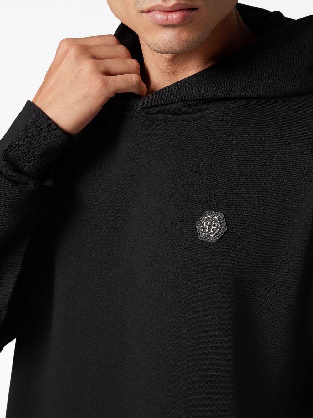 logo-patch long-sleeve hoodie - 4