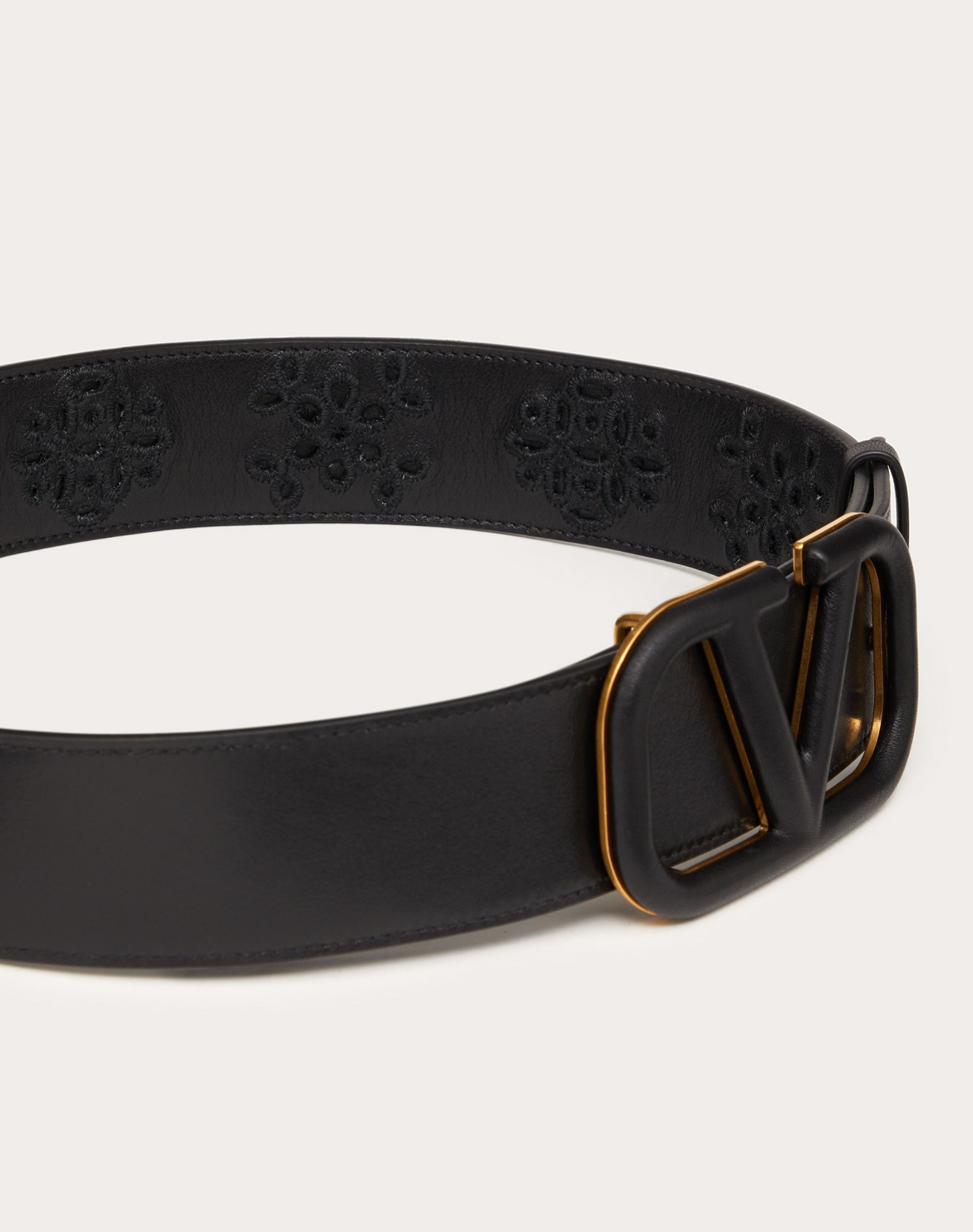 VLOGO SIGNATURE BELT IN CALFSKIN WITH SAN GALLO EMBROIDERY 40 MM - 4