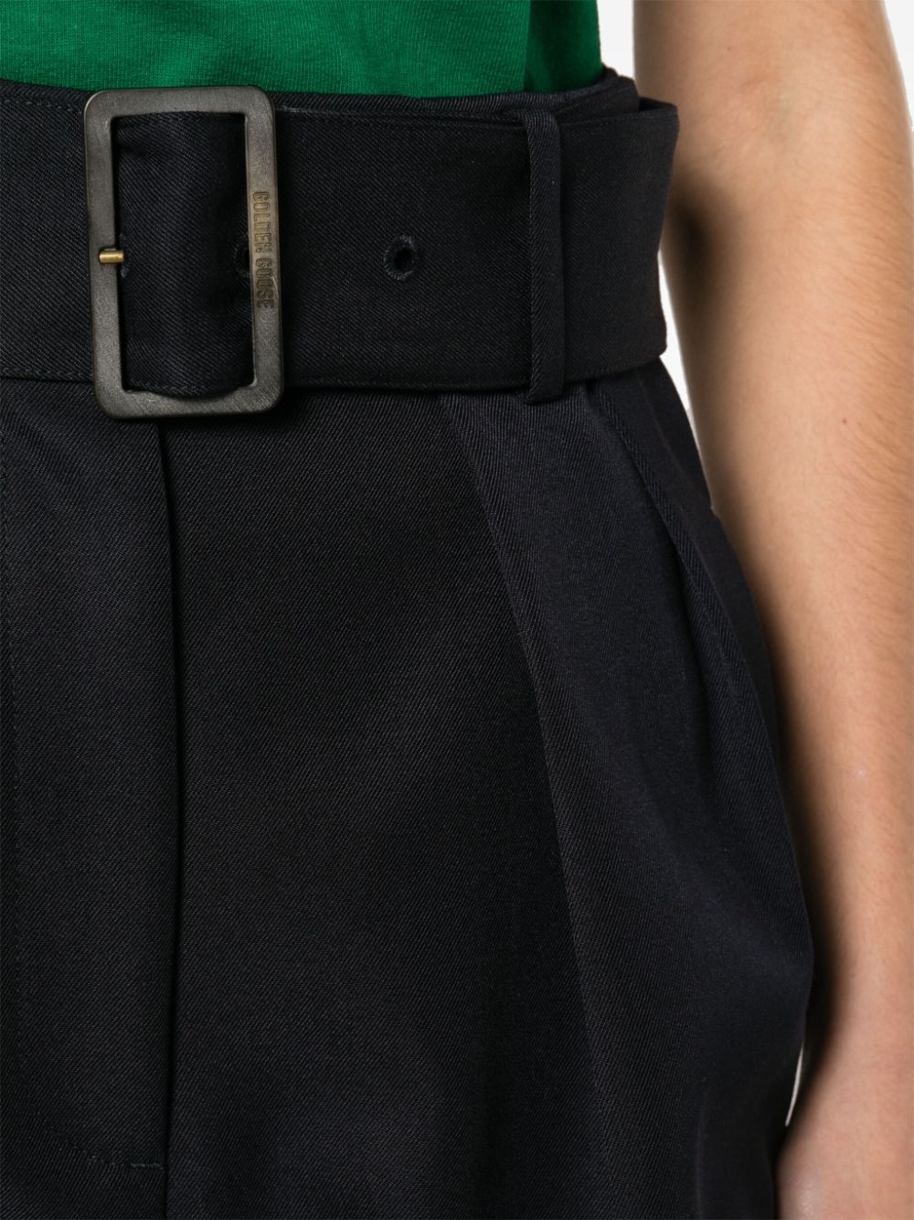 belted virgin wool-blend shorts - 5