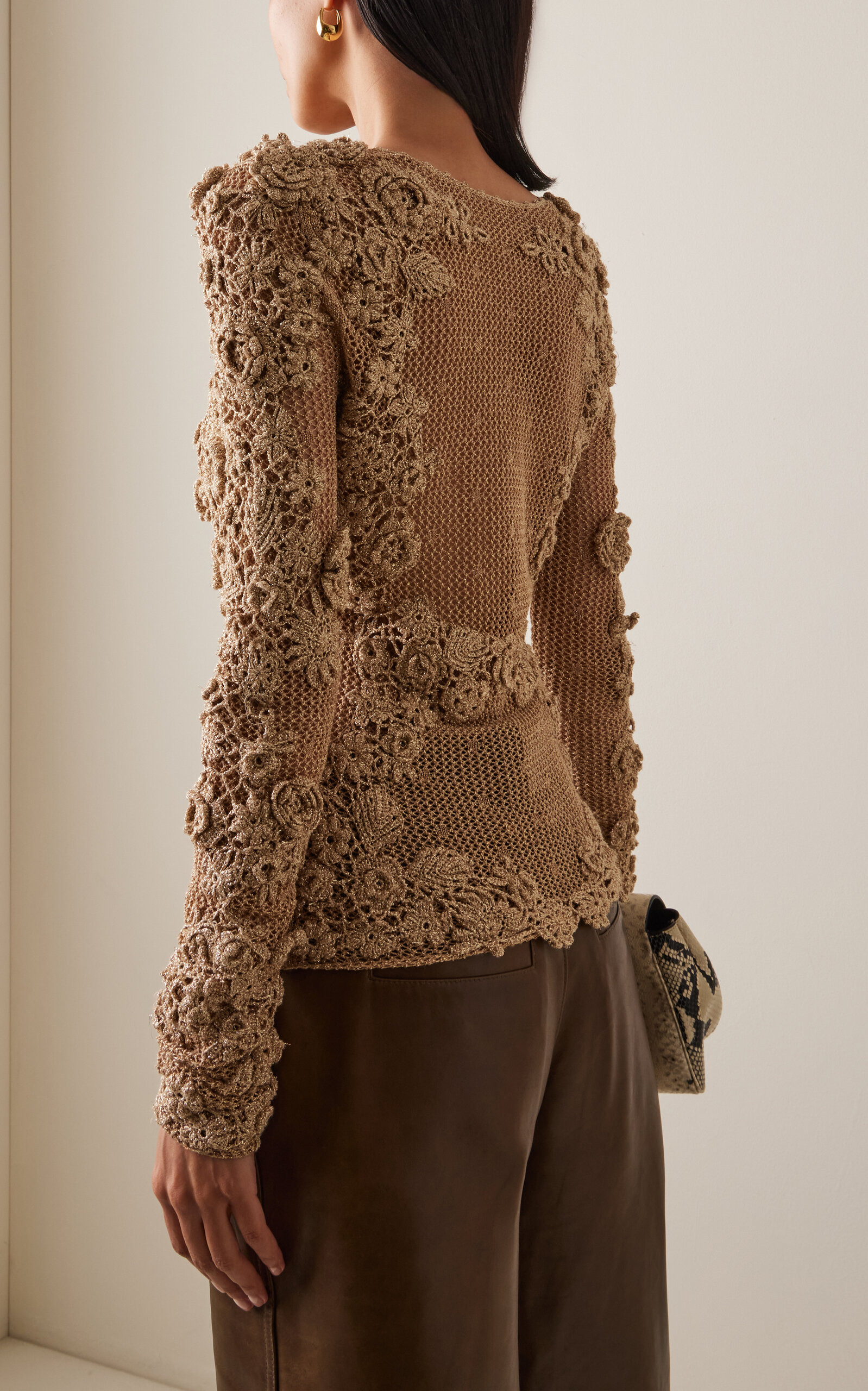 Viola Crochet Knit Pullover nude - 4