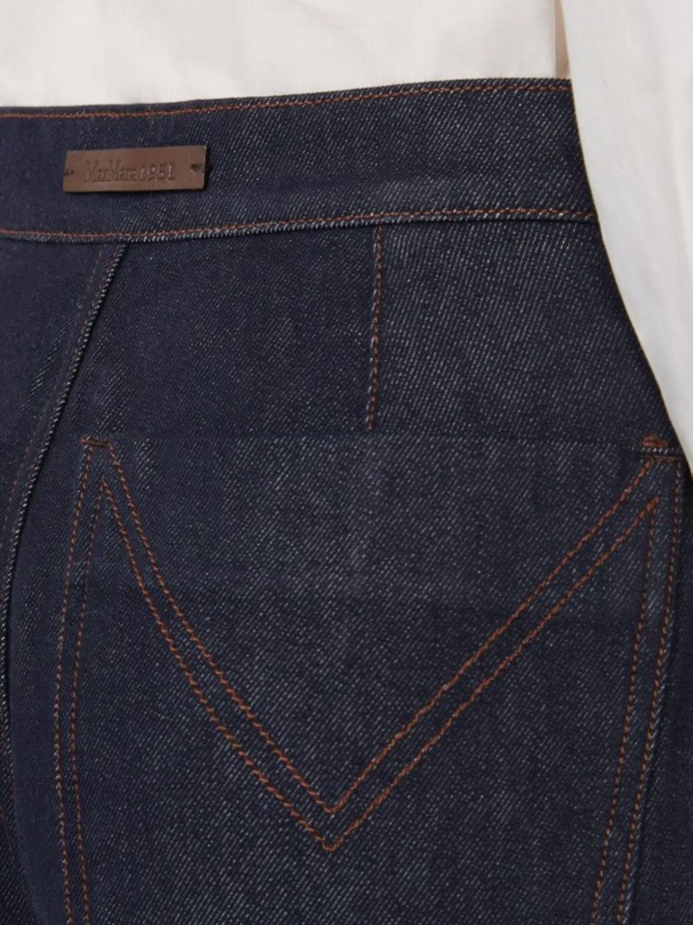 topstitching pleated-front denim jeans - 3