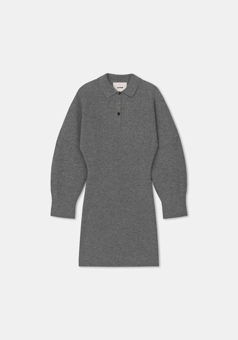 DESERT Cable-knit merino polo dress 1