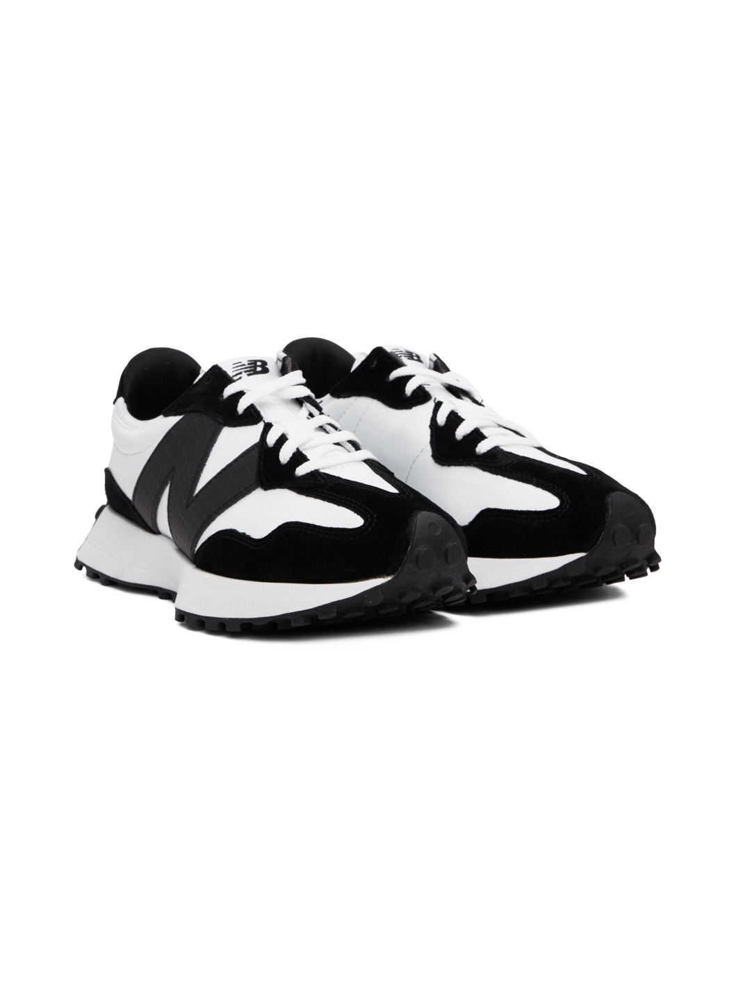 White & Black 327 Sneakers - 4