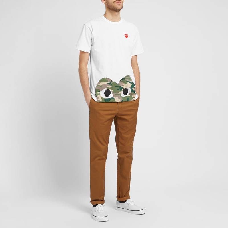 Comme des Garçons PLAY Comme des Garcons Play Hem Print Heart Tee outlook