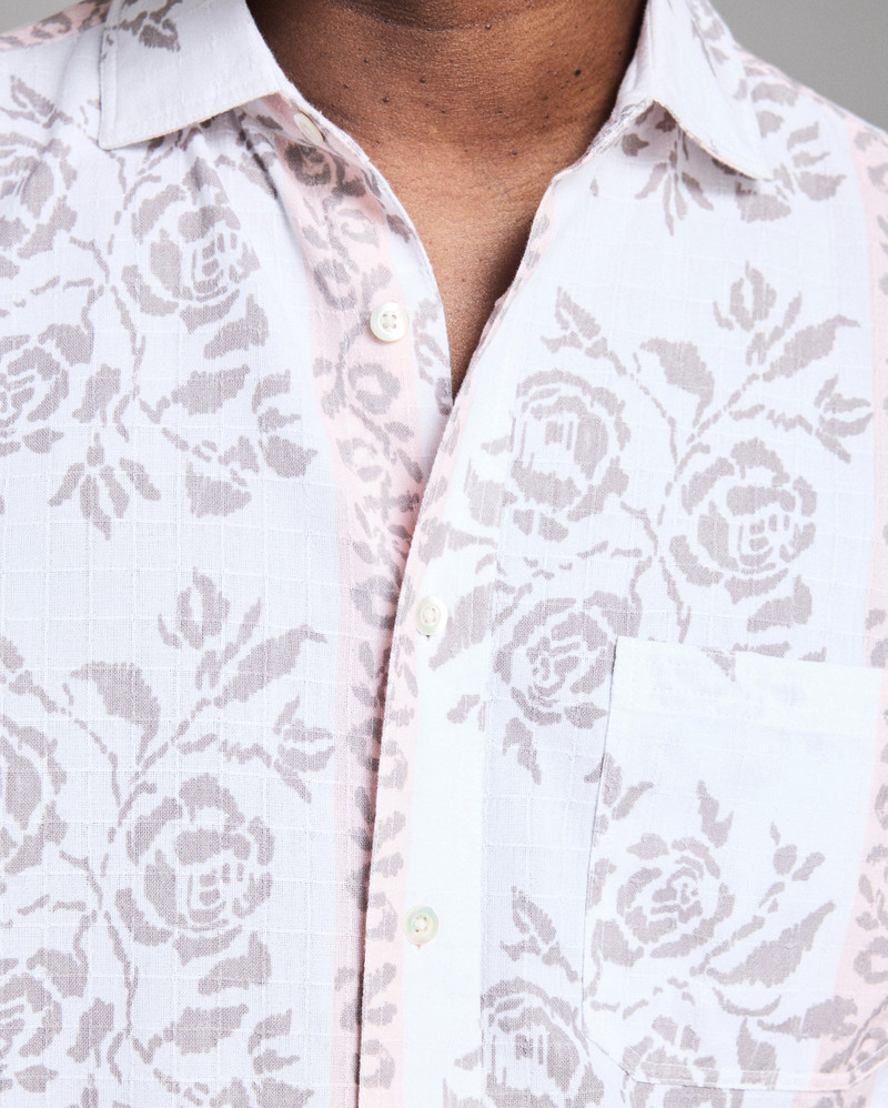 Short Sleeve Textural Tropical Roses Treme Shirt 5