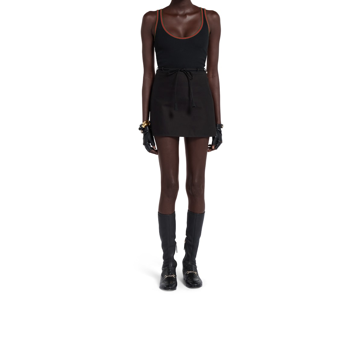 Cotton gabardine mini skirt - 3