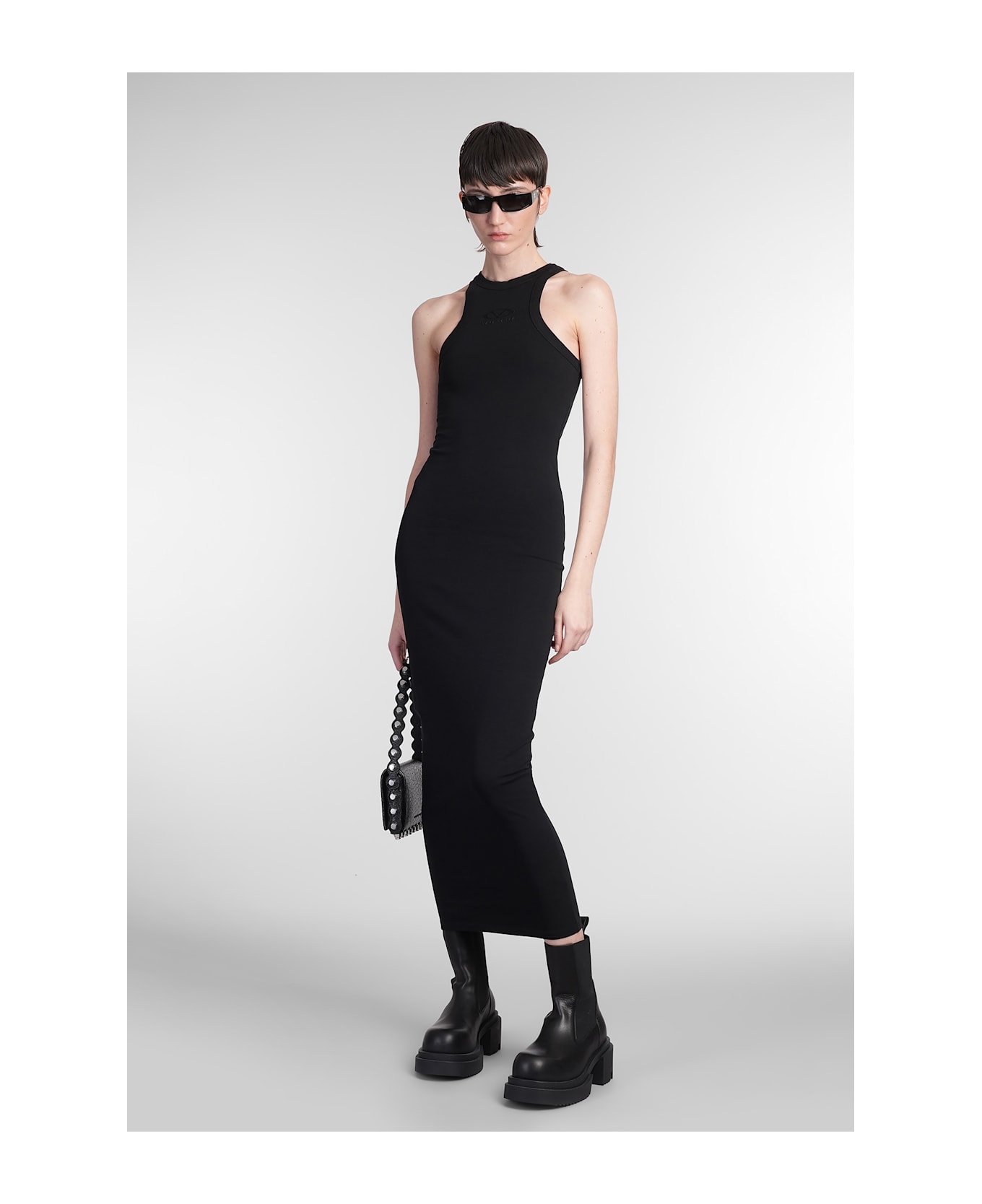 Dress Woman In Black Cotton - 2