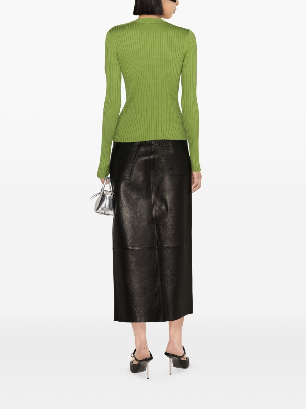 crew-neck ribbed-knit top - 4