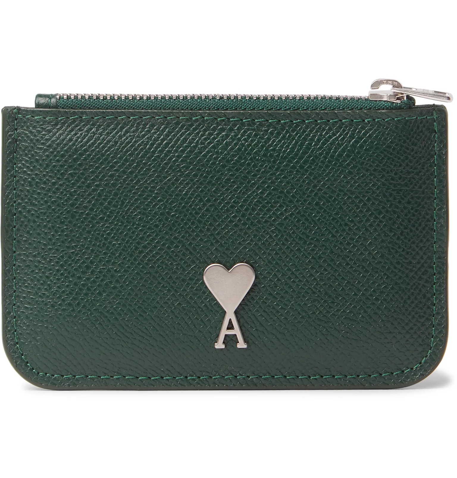 Logo-Detailed Full-Grain Leather Zipped Cardholder - 1