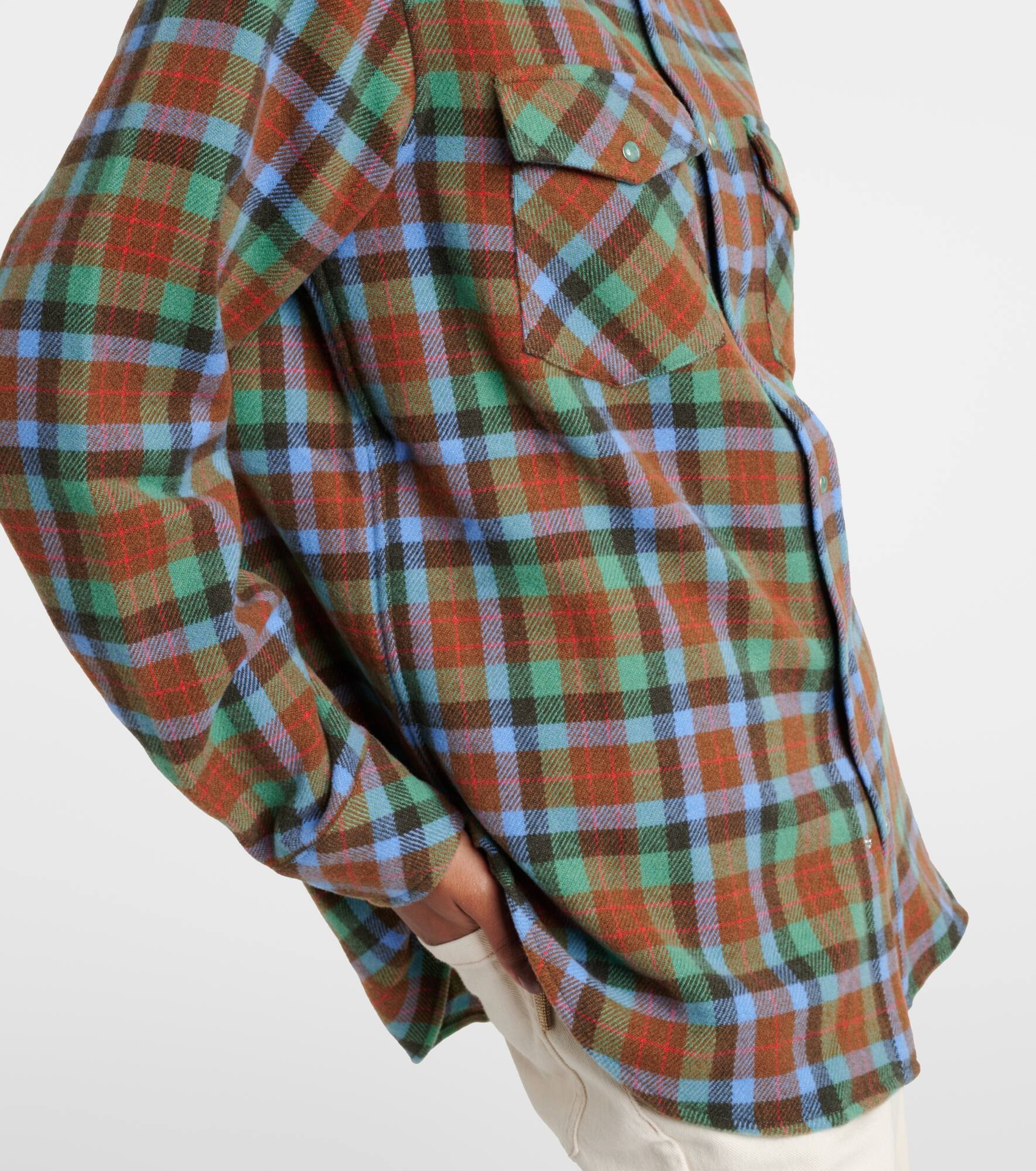Moss tartan cashmere shirt - 6