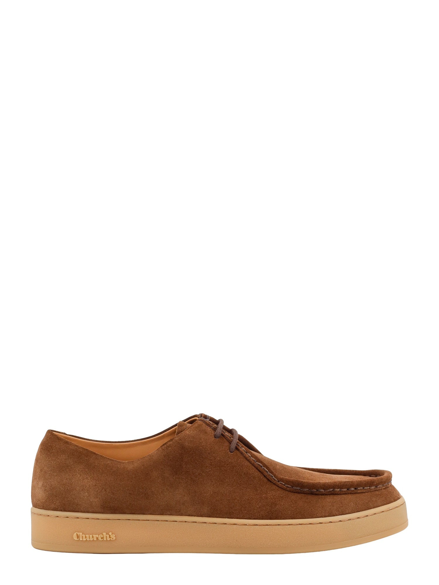 Suede Lace-Up Shoe With Embossed Logo Detail - 1