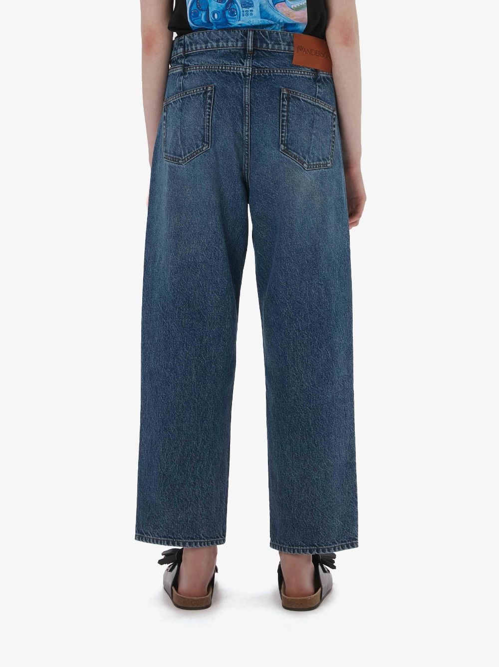 CROPPED STRAIGHT LEG DENIM JEANS - 3