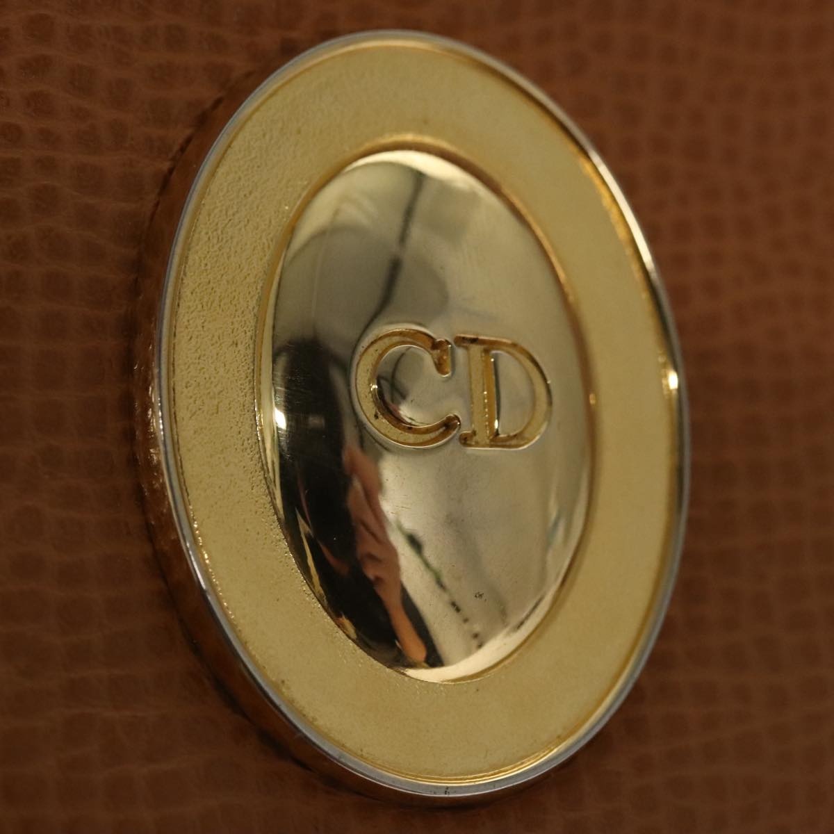 DIOR Hand Bag Leather Brown Gold - 14