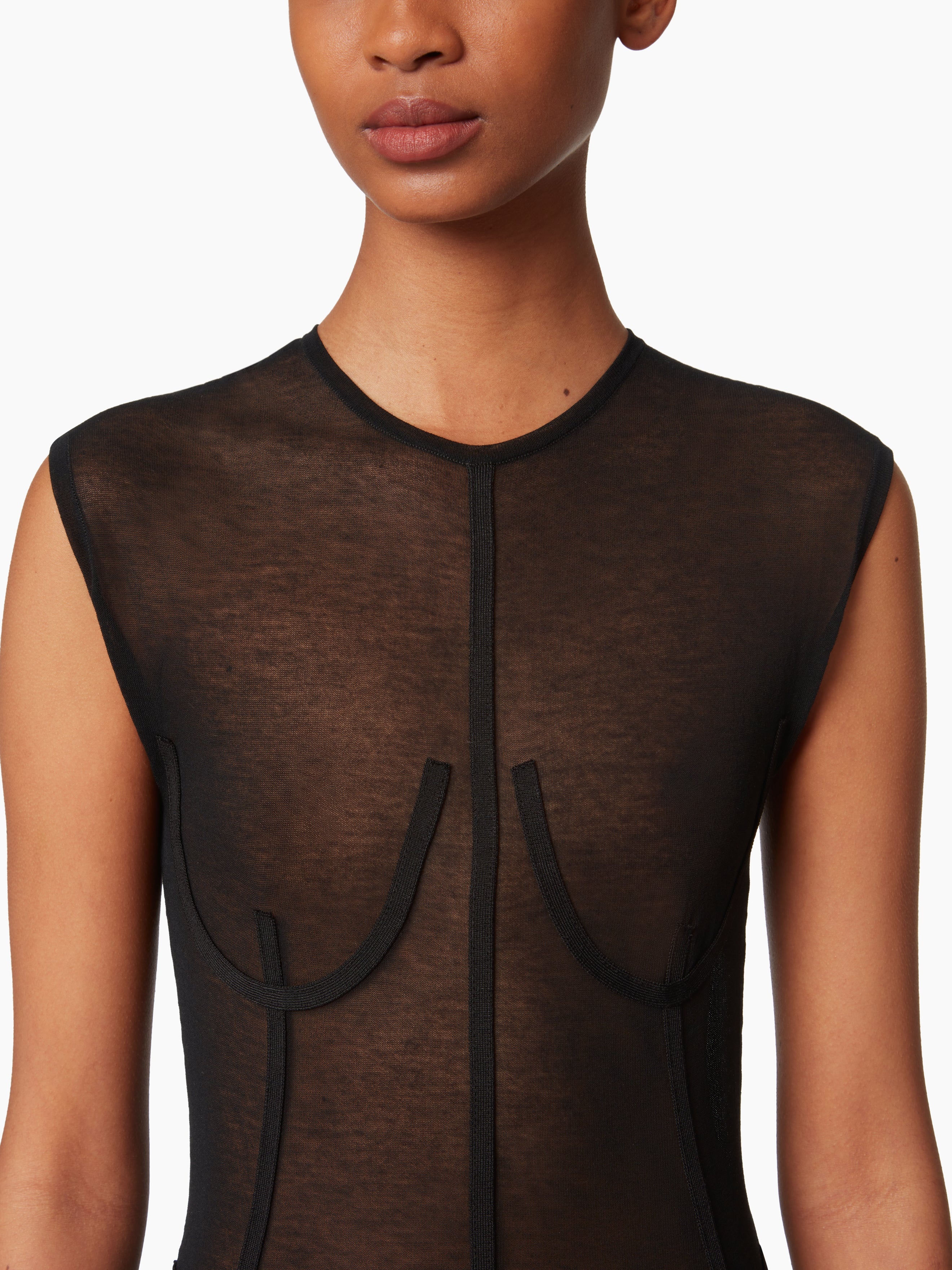 SHEER DRESS WITH COUTURE DETAILS - 3