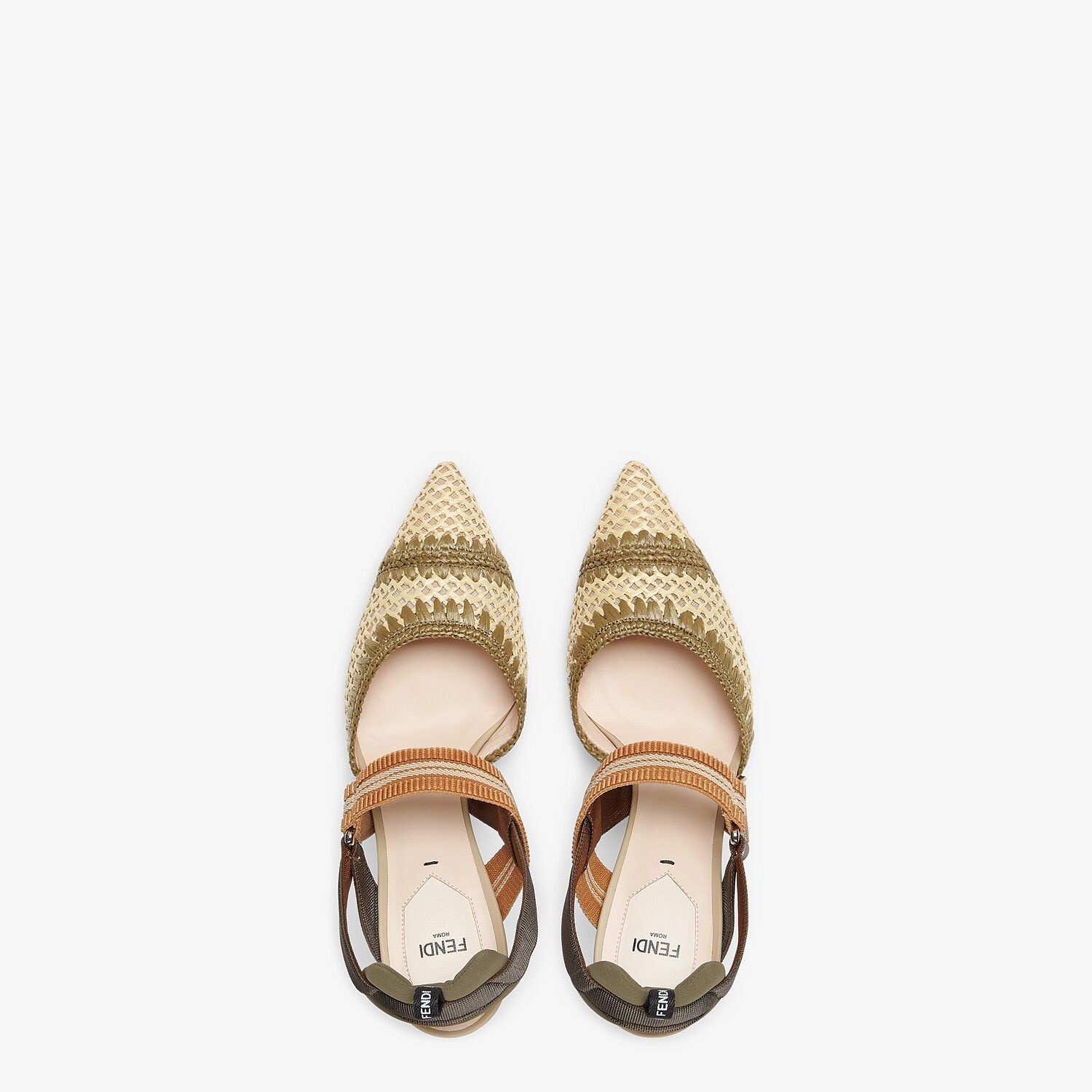 Beige raffia Colibrì slingbacks - 4