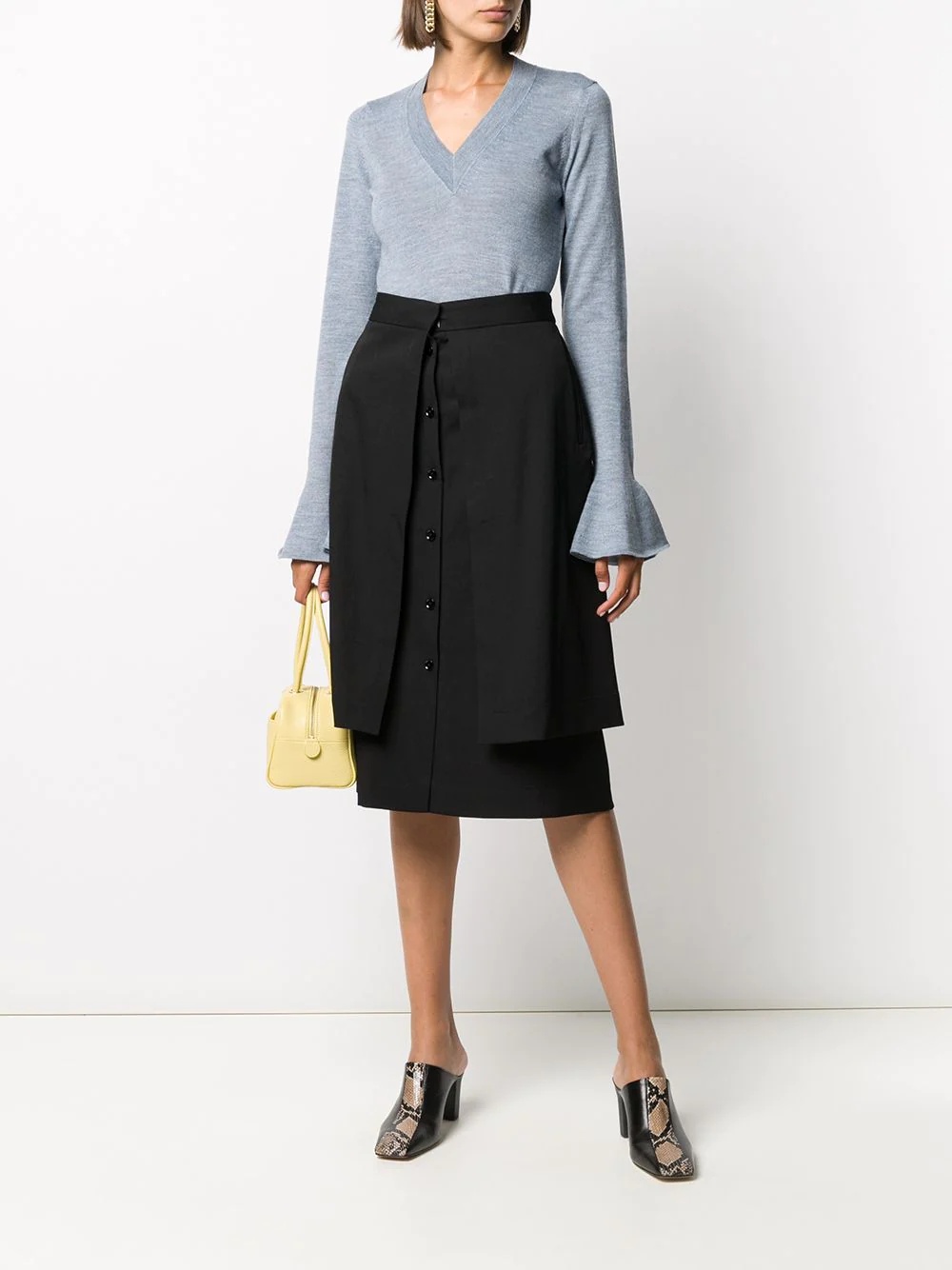 layered straight skirt - 2