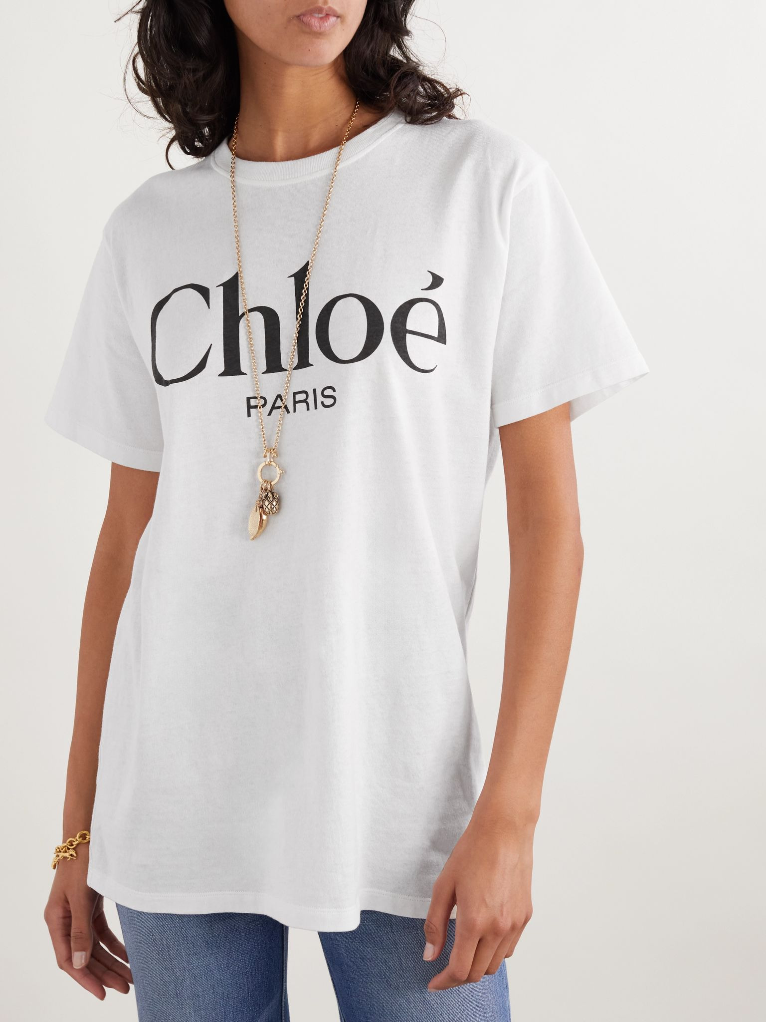 Printed cotton-jersey T-shirt White - 3