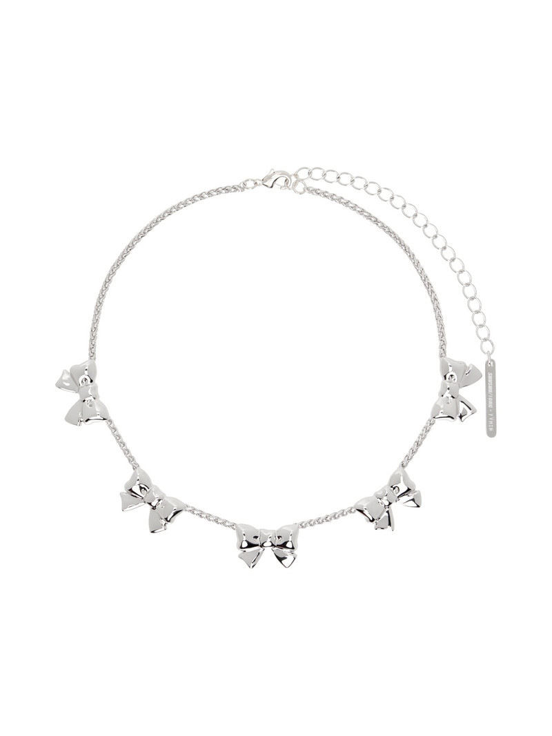 Silver YVMIN Edition Metal Bow Necklace 1
