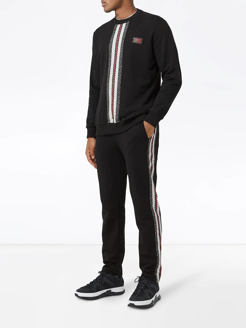 monogram stripe panelled track pants - 2