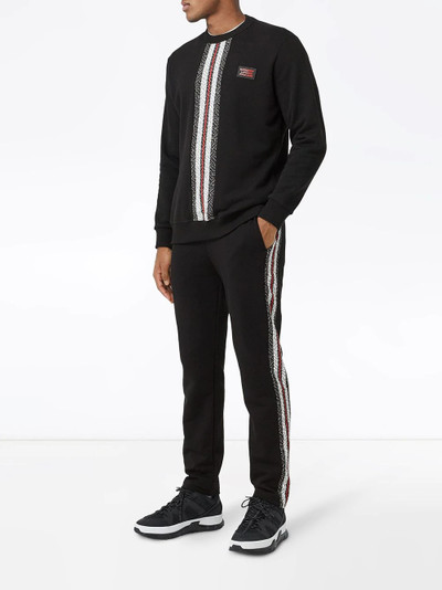 Burberry monogram stripe panelled track pants outlook