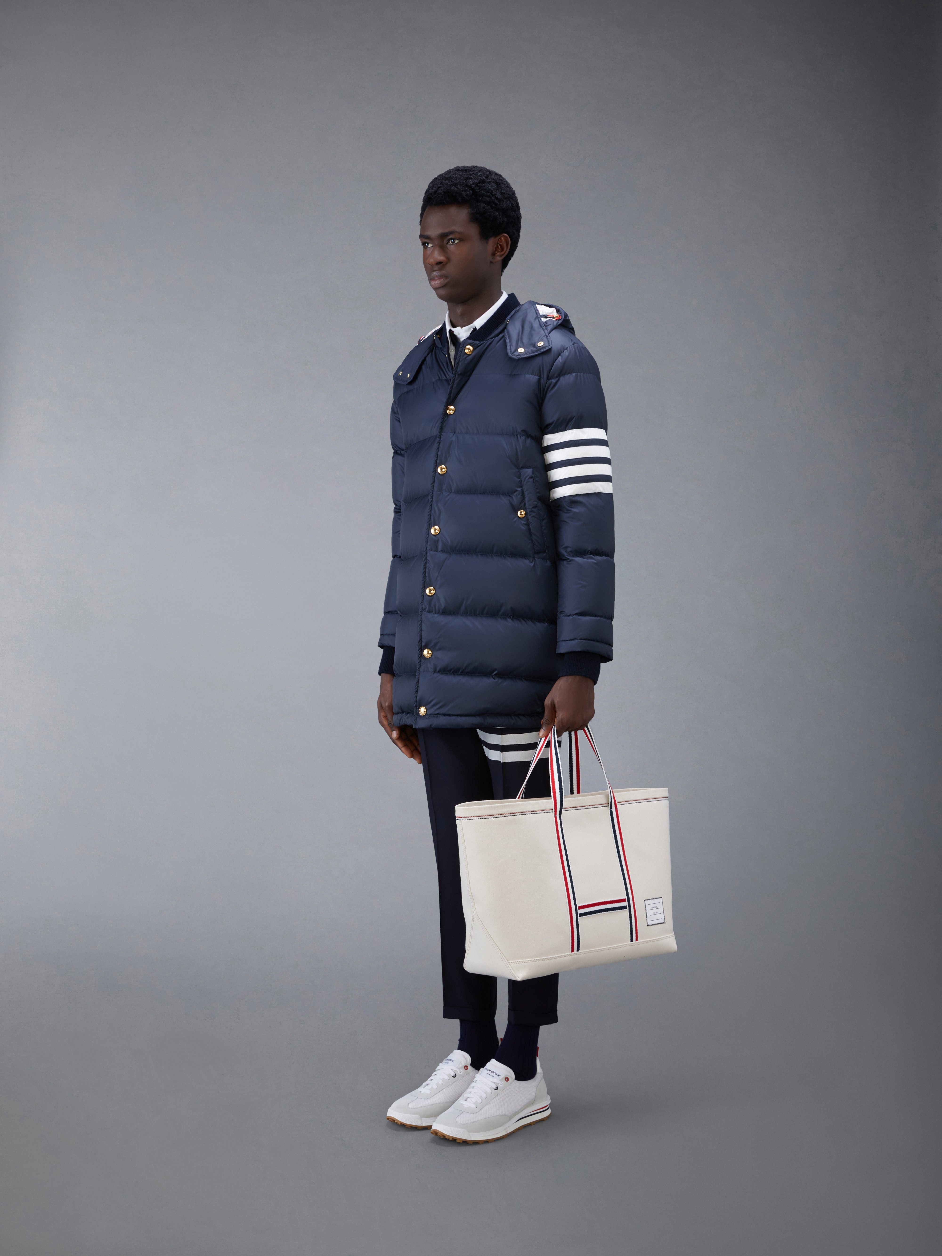 Off White Double Face Cotton Canvas Medium Tool Tote Bag - 4