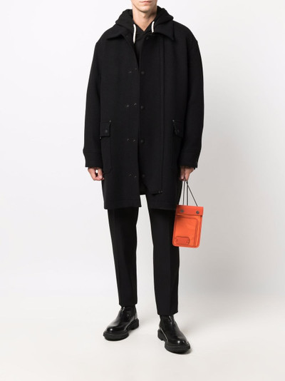 MSGM black snap-fastening coat outlook