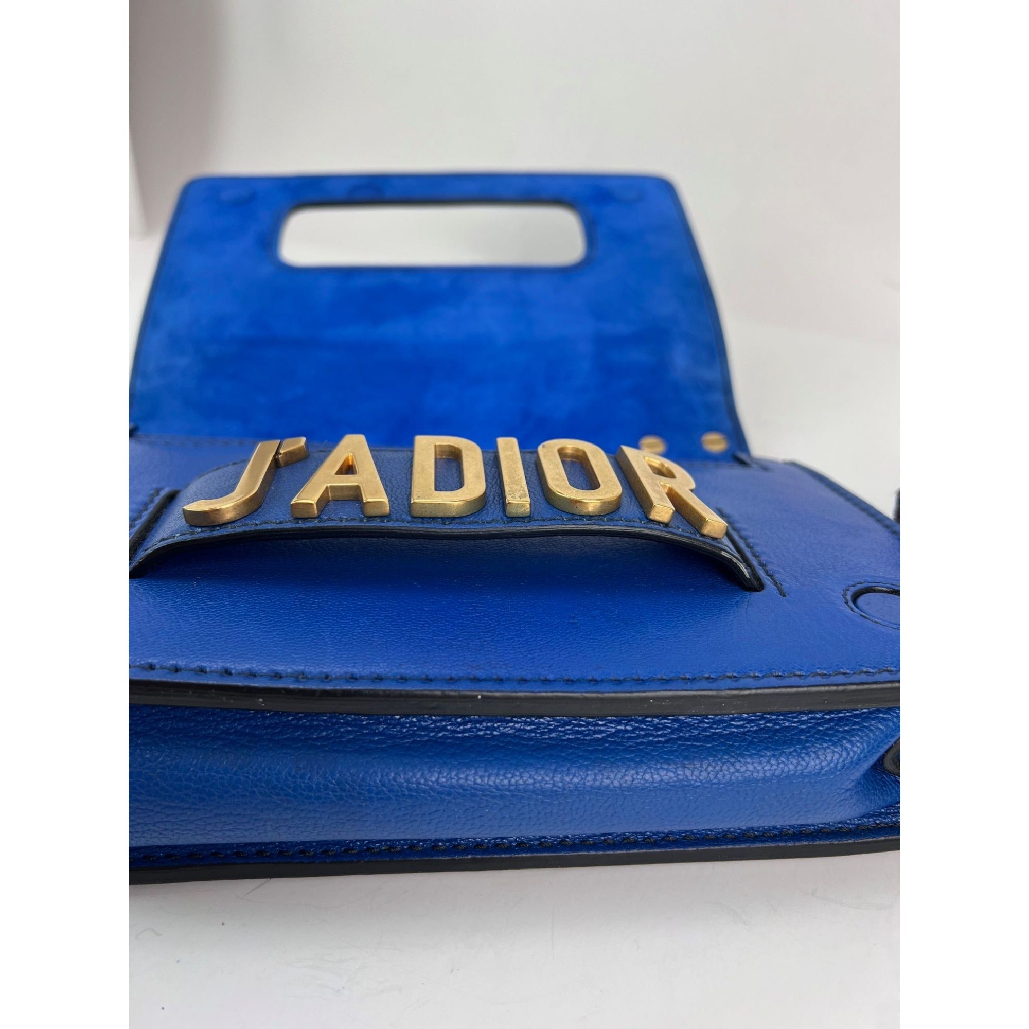 Christian Dior CD J'ADIOR Blue Flap Leather Shoulder Bag - 12