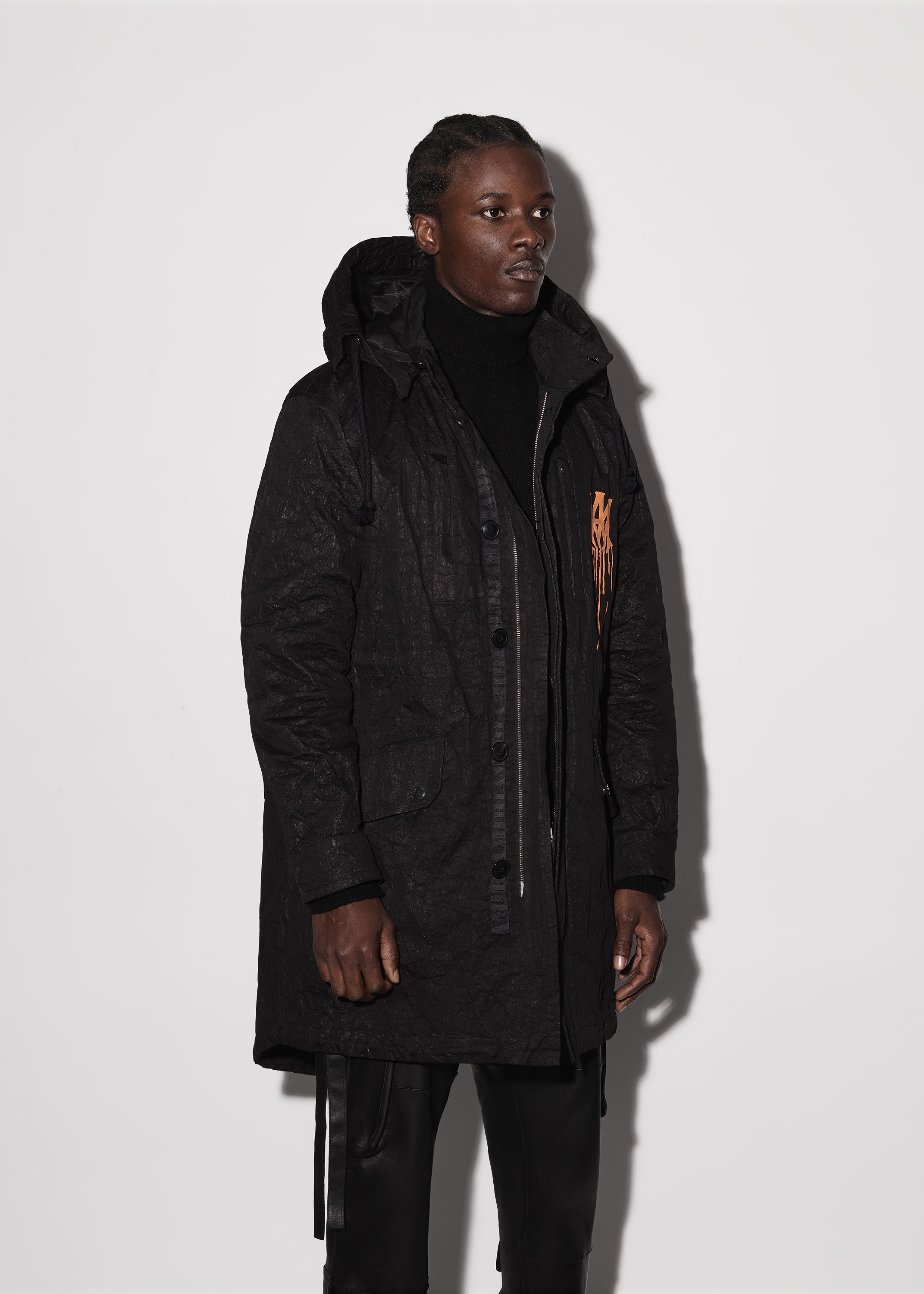 METAL CRUMPLE FISHTAIL PARKA - 5