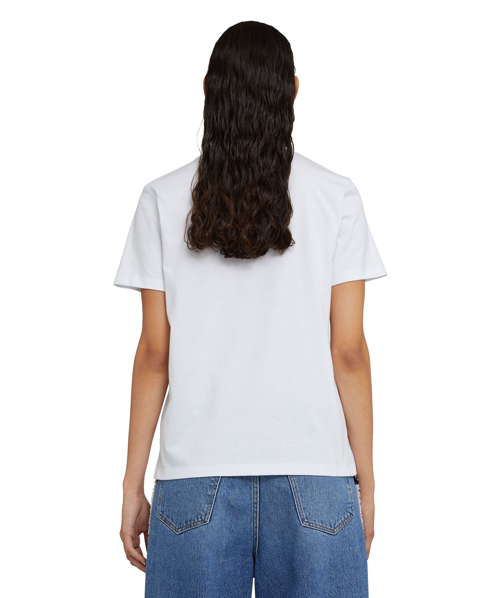Solid color cotton crewneck t-shirt with "club paradiso" graphic - 3