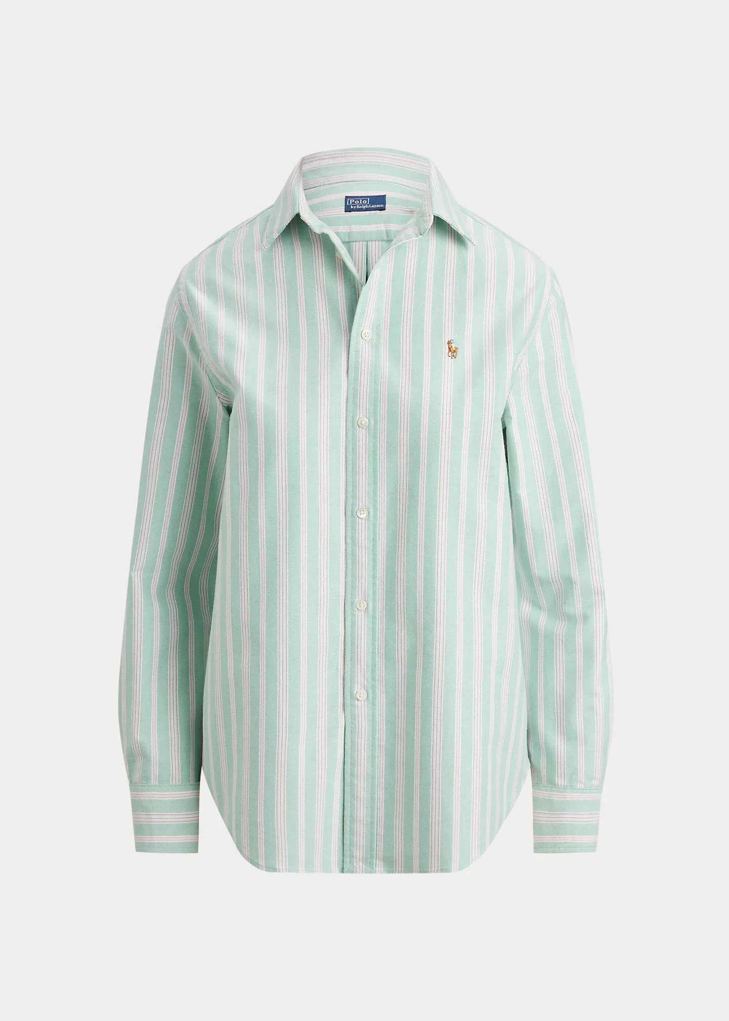 Classic Fit Striped Cotton Oxford Shirt - 1