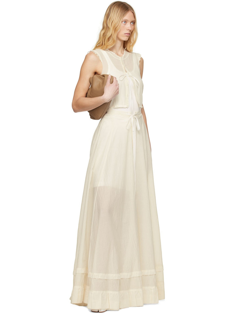 MM6 Maison Margiela Off-White Cotton Voile Maxi Dress outlook