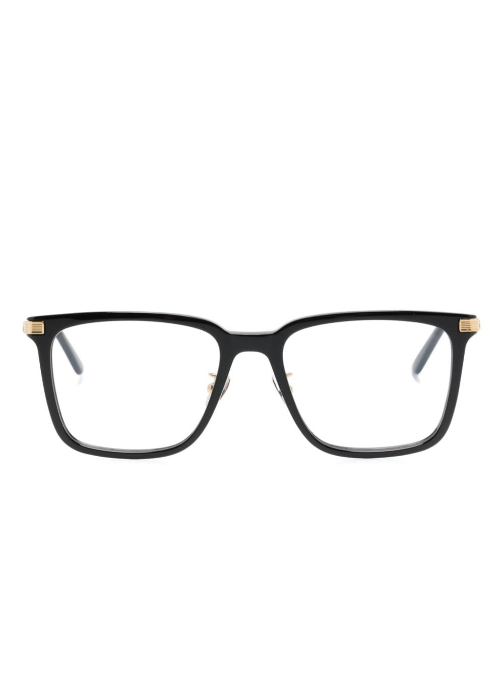 logo-engraved square-frame glasses - 1