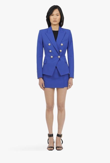 “Gitane” blue cotton blazer with double-breasted gold-tone buttoned closure - 4