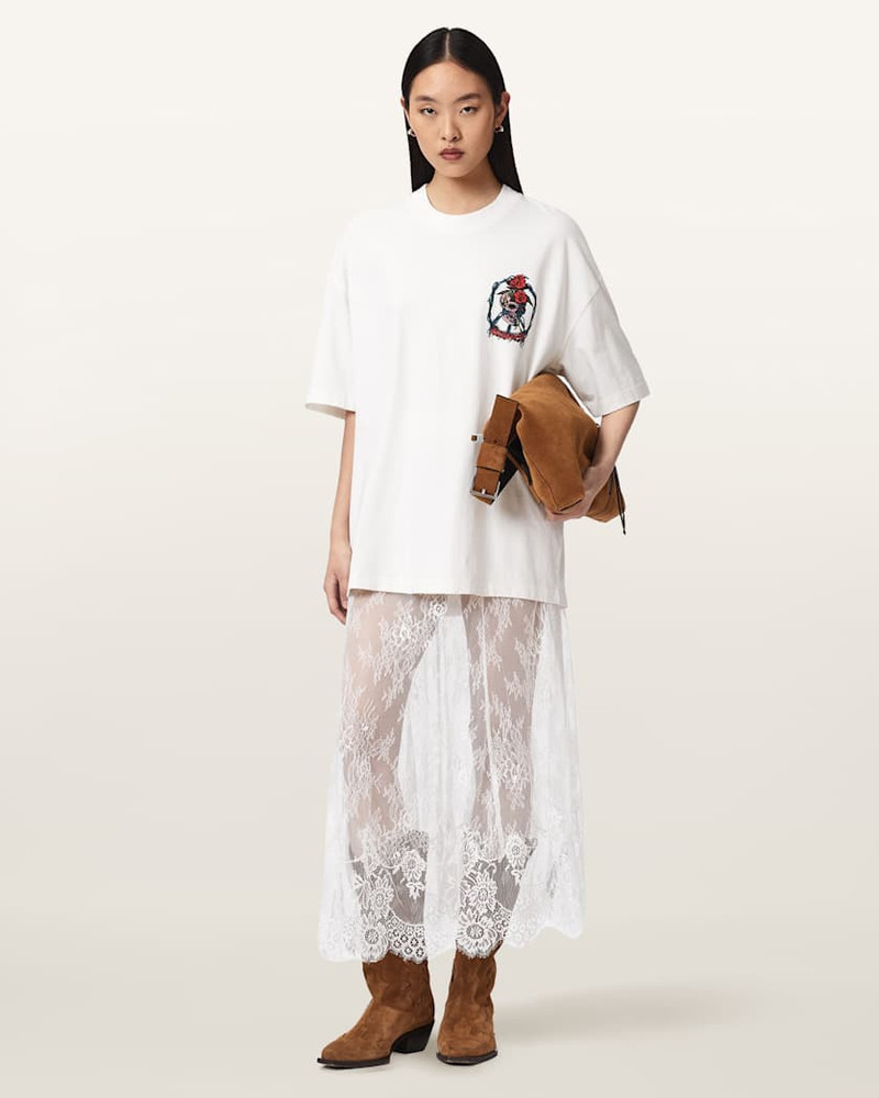 ALLSAINTS ARRAN LACE ANKLE LENGTH SKIRT outlook