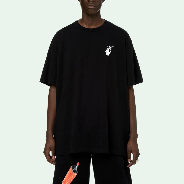 Off-White Comfort Loose Crewneck Short Sleeve Unisex Black OMAA038F20FAB0021001 - 3