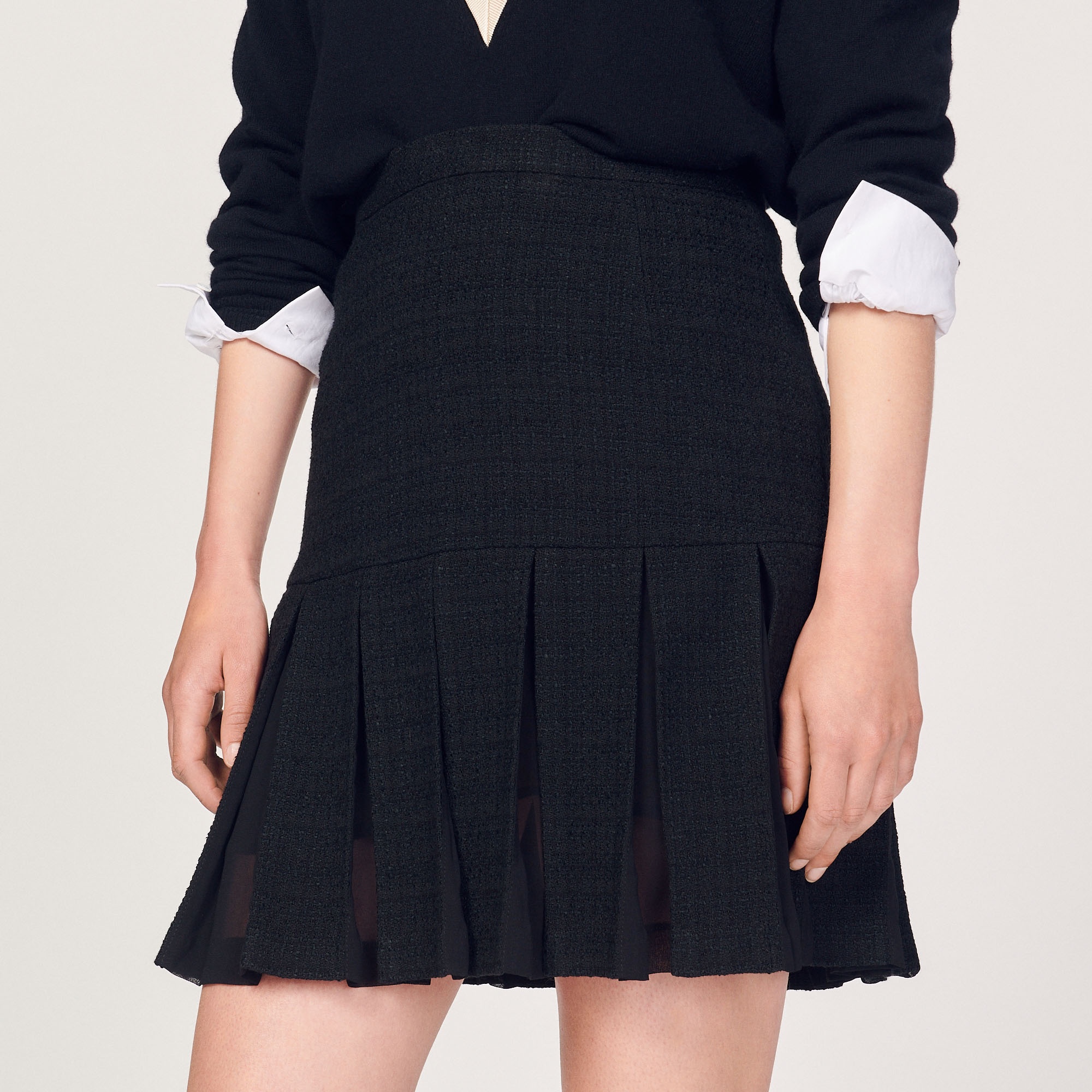 Pleated tweed skirt - 4