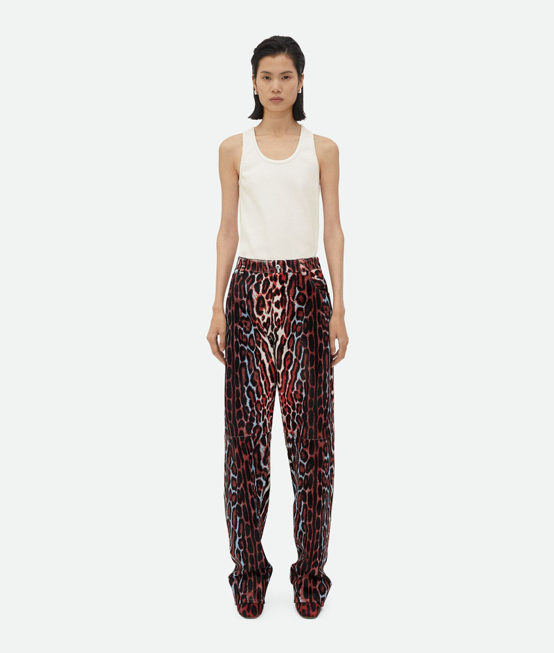 Leopard Print Shearling Trousers 1