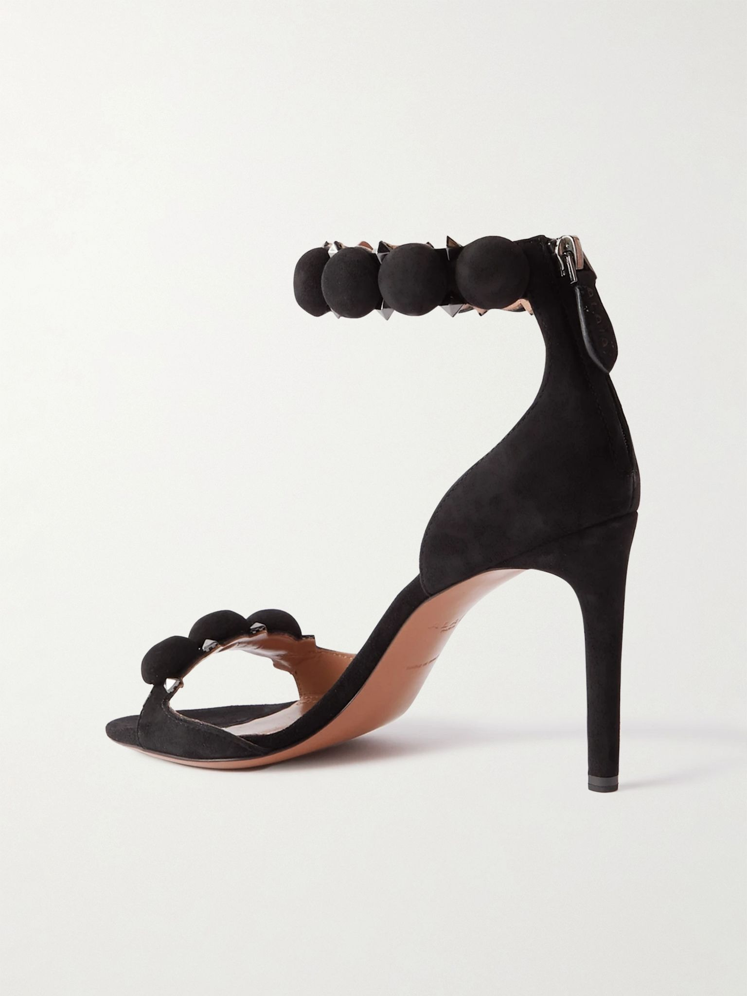La Bombe 90 studded suede sandals Black - 3