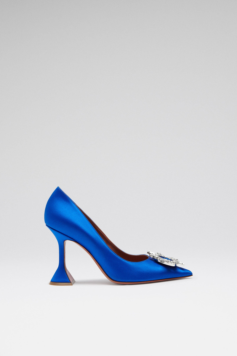 BEGUM PUMP ELECTRIC BLUE SATIN 1