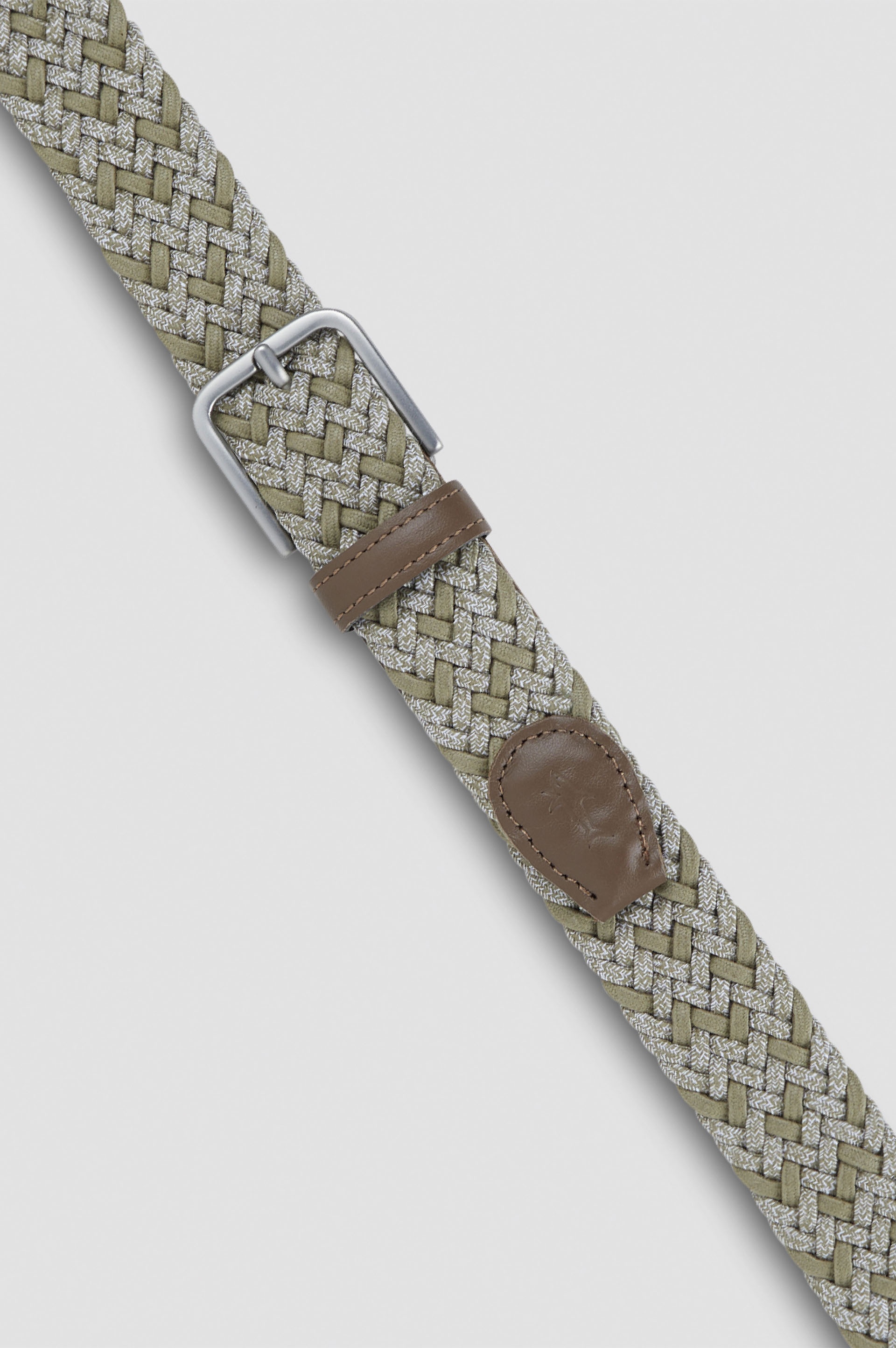 BRAIDED ELASTIC BELT WITH LEATHER TRIMS - 2