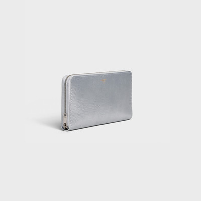 CELINE LARGE ZIPPED WALLET IN LAMINATED GRAINED CALFSKIN outlook