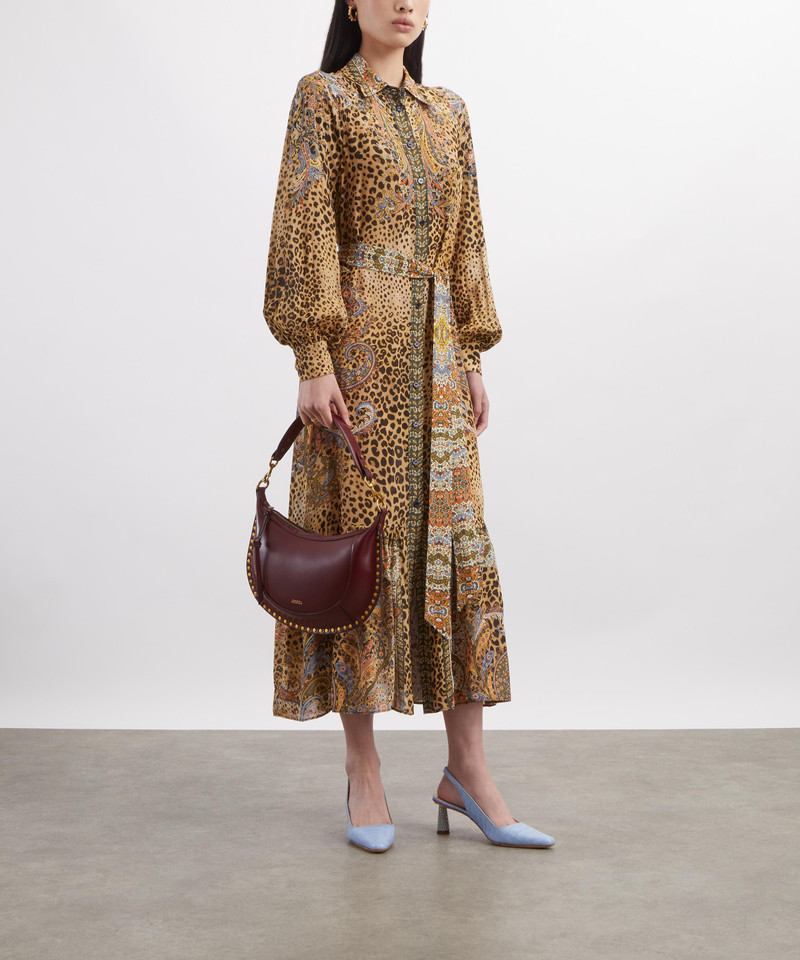 Leopard-Paisley Midi Shirt Dress 2