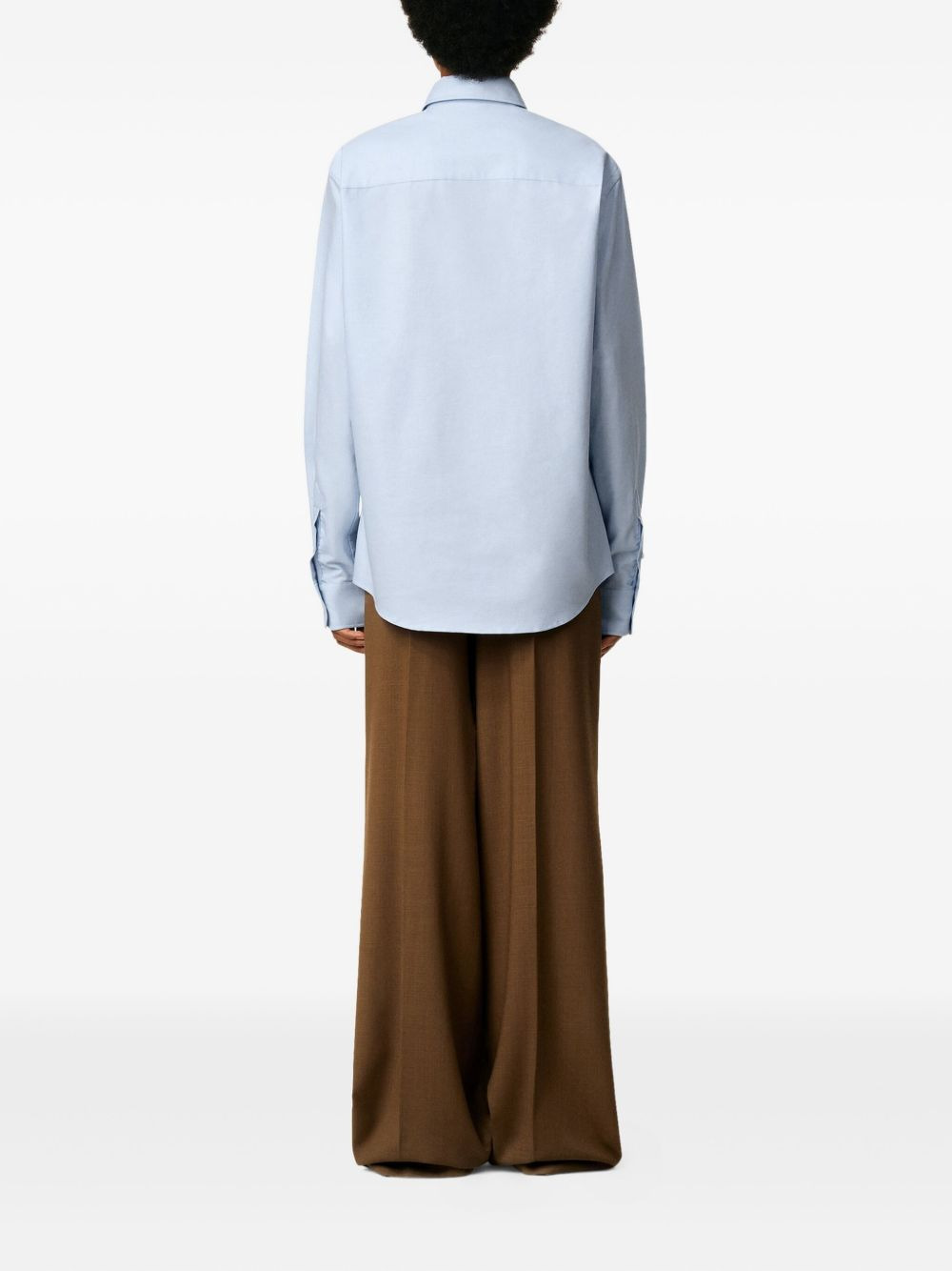 logo-embroidered cotton shirt - 4