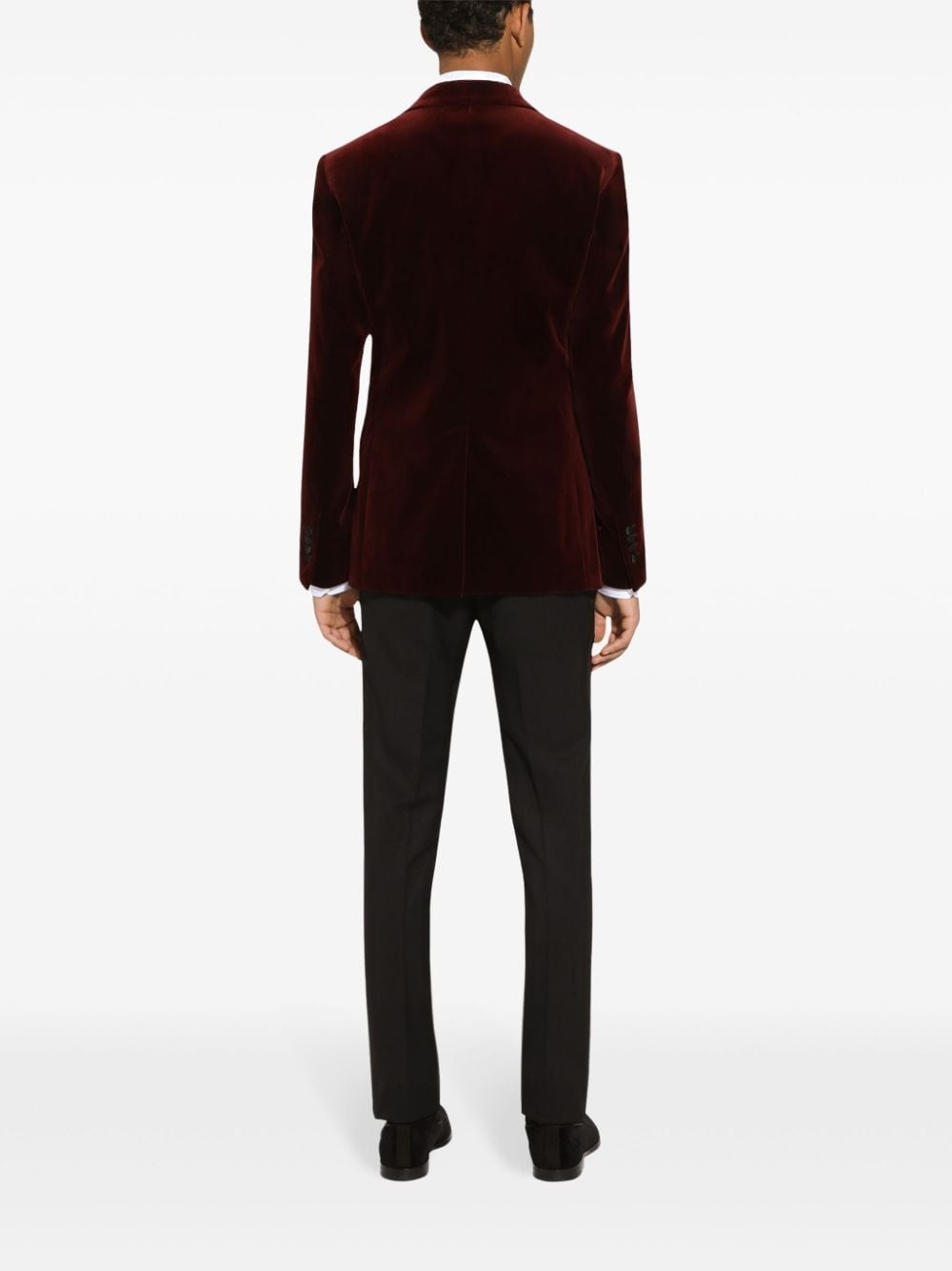 velvet single-breasted blazer - 4